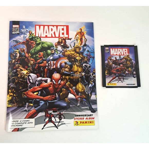 Marvel 80th Anniversary Panini Album Magazine Collection w/ 1 Pack of Stickers - Picture 1 of 2